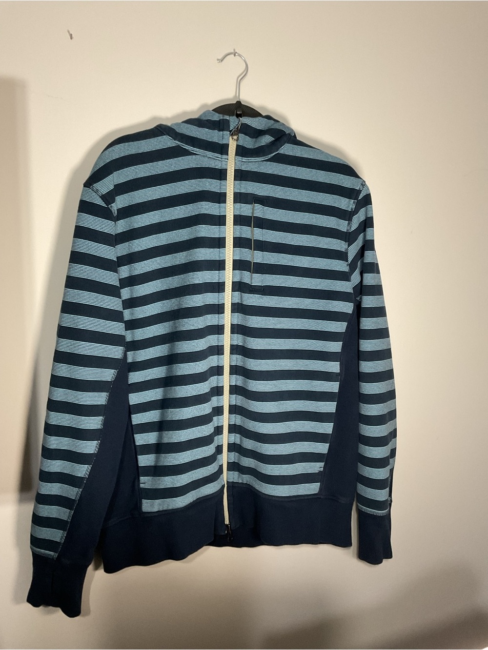 lululemon athletica Light Blue and Navy Striped Zip Hoodie